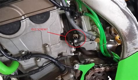 Im guessing right now it will only idle with the choke on, or run with the choke partially on. . Kx250f idle adjustment